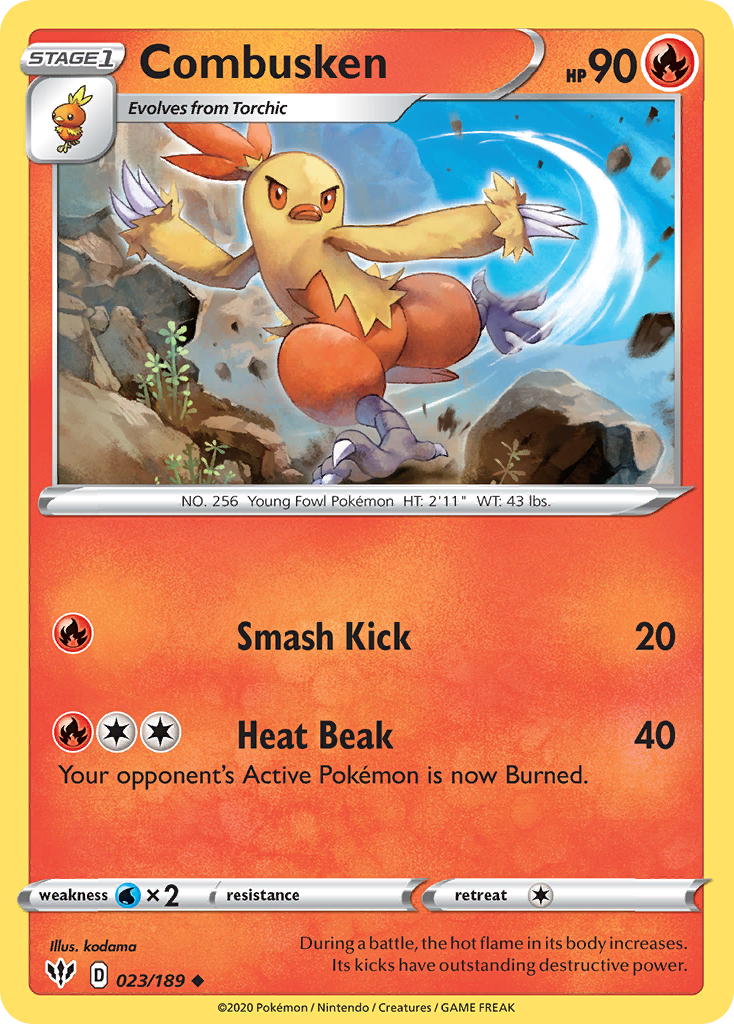 Combusken (023/189) [Sword & Shield: Darkness Ablaze] | Pegasus Games WI