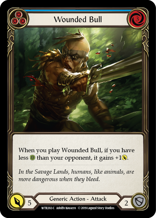 Wounded Bull (Blue) [WTR202-C] Alpha Print Normal | Pegasus Games WI