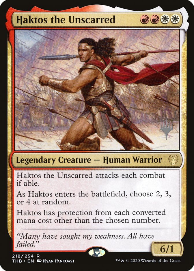 Haktos the Unscarred (Promo Pack) [Theros Beyond Death Promos] | Pegasus Games WI