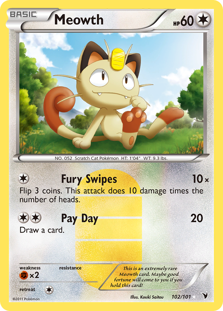 Meowth (102/101) [Black & White: Noble Victories] | Pegasus Games WI