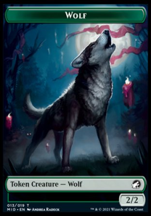 Wolf // Beast (008) Double-Sided Token [Innistrad: Midnight Hunt Tokens] | Pegasus Games WI
