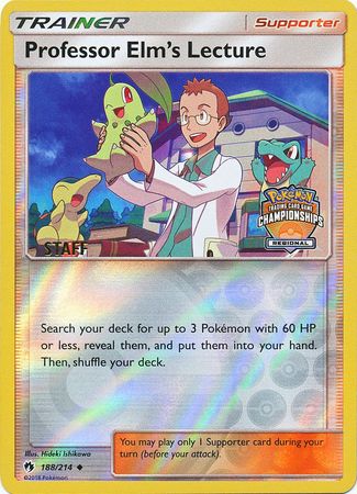 Professor Elm's Lecture (188/214) (Regional Championship Promo Staff) [Sun & Moon: Lost Thunder] | Pegasus Games WI