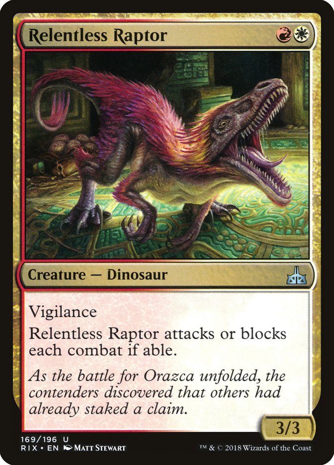 Relentless Raptor [Rivals of Ixalan] | Pegasus Games WI
