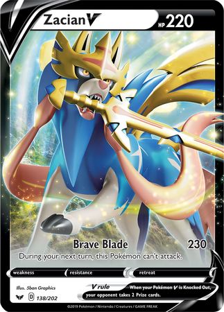 Zacian V (138/202) (Jumbo Card) [Sword & Shield: Base Set] | Pegasus Games WI