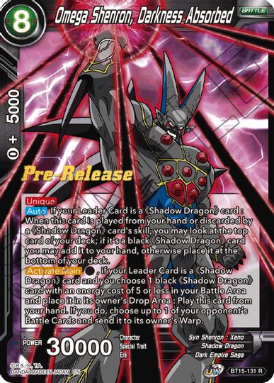 Omega Shenron, Darkness Absorbed (BT15-131) [Saiyan Showdown Prerelease Promos] | Pegasus Games WI