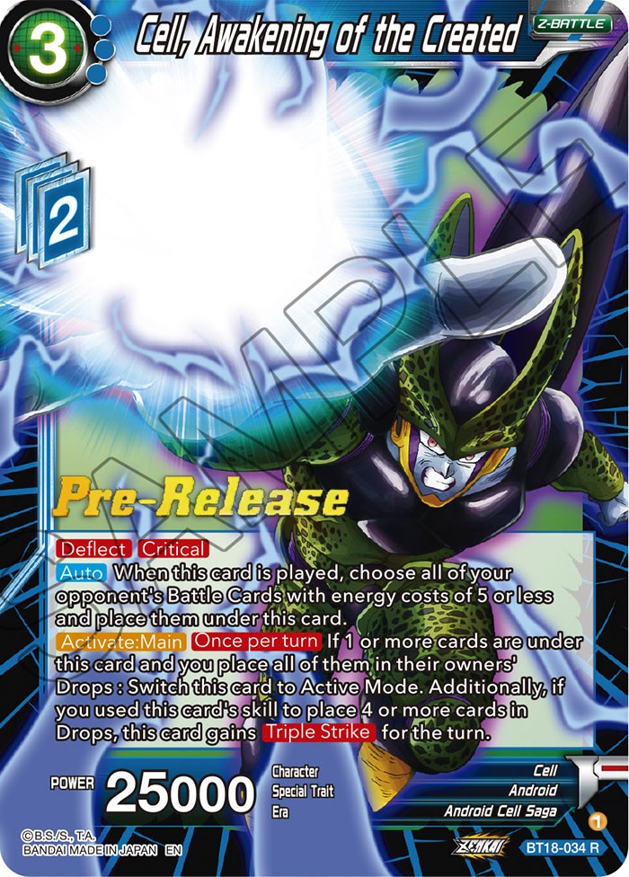 Cell, Awakening of the Created (BT18-034) [Dawn of the Z-Legends Prerelease Promos] | Pegasus Games WI