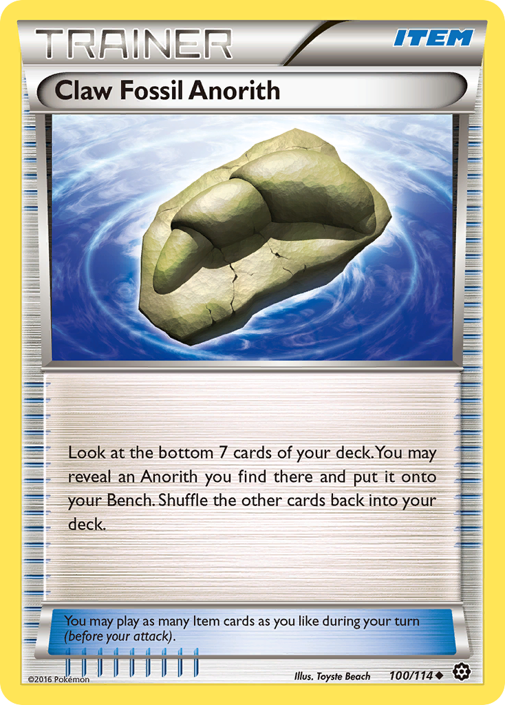 Claw Fossil Anorith (100/114) [XY: Steam Siege] | Pegasus Games WI