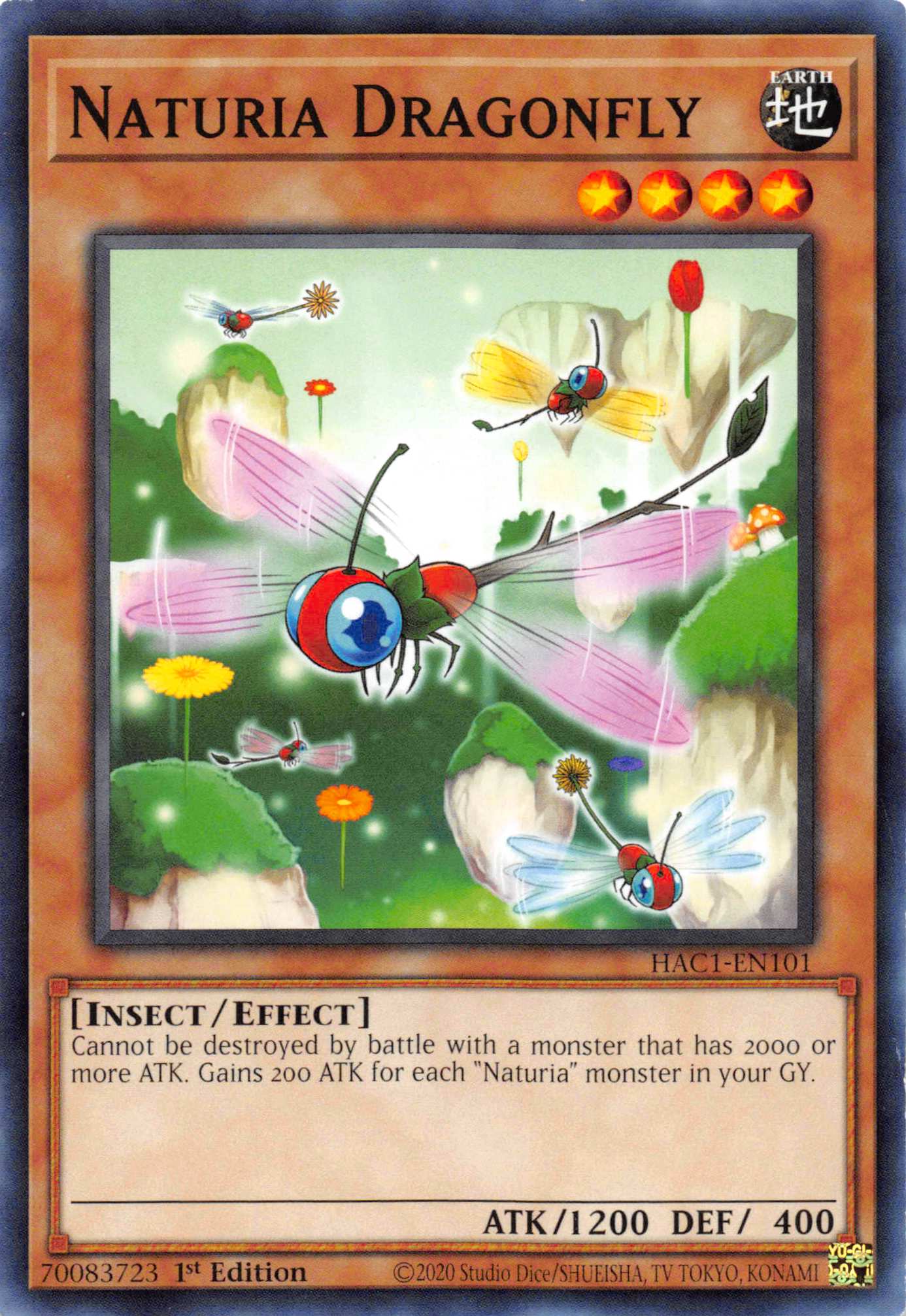 Naturia Dragonfly (Duel Terminal) [HAC1-EN101] Parallel Rare | Pegasus Games WI