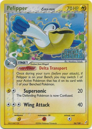 Pelipper (26/100) (Delta Species) (Stamped) [EX: Crystal Guardians] | Pegasus Games WI