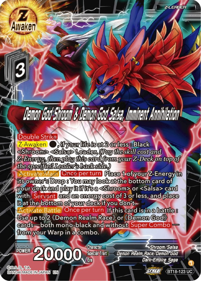 Demon God Shroom & Demon God Salsa, Imminent Annihilation (BT18-123) [Dawn of the Z-Legends] | Pegasus Games WI