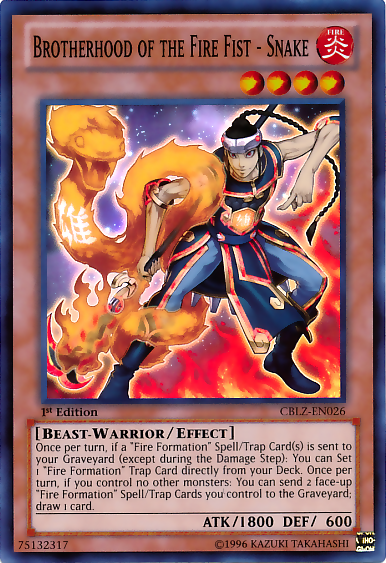 Brotherhood of the Fire Fist - Snake [CBLZ-EN026] Super Rare | Pegasus Games WI