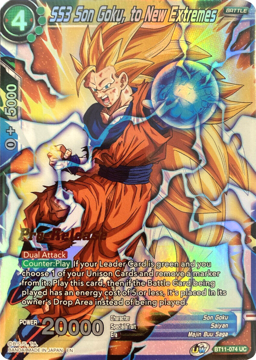 SS3 Son Goku, to New Extremes (BT11-074) [Vermilion Bloodline Prerelease Promos] | Pegasus Games WI