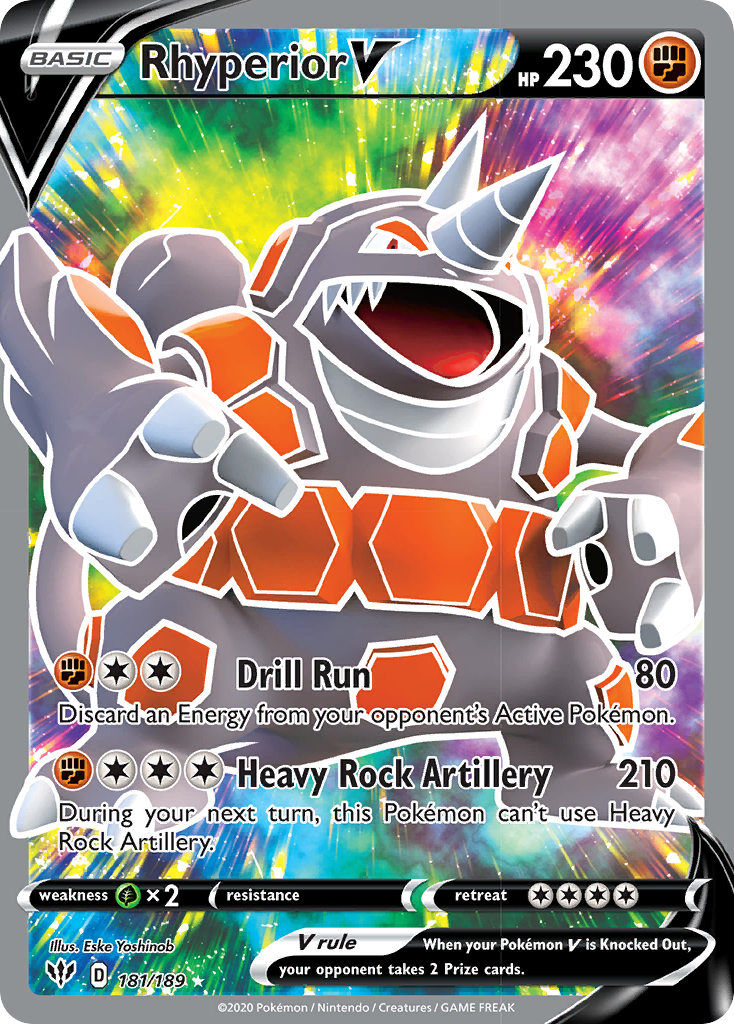 Rhyperior V (181/189) [Sword & Shield: Darkness Ablaze] | Pegasus Games WI