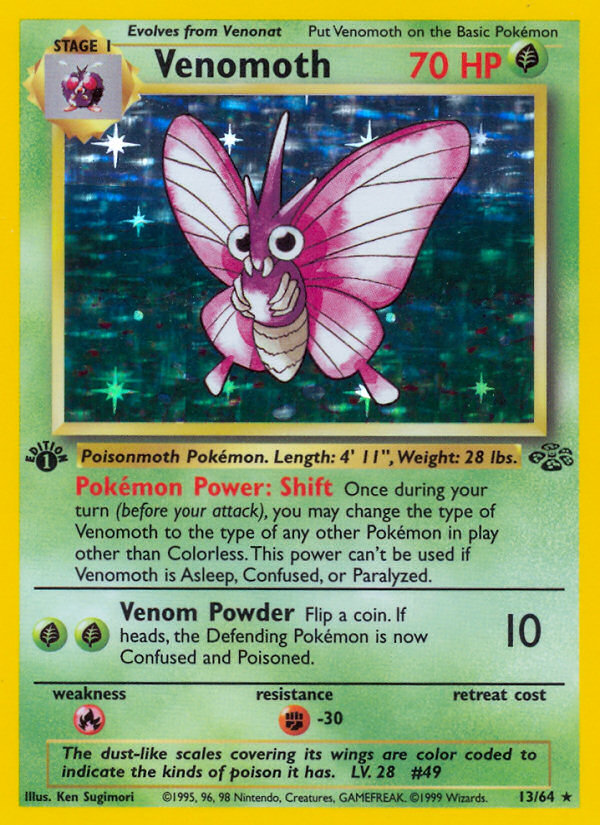 Venomoth (13/64) [Jungle 1st Edition] | Pegasus Games WI