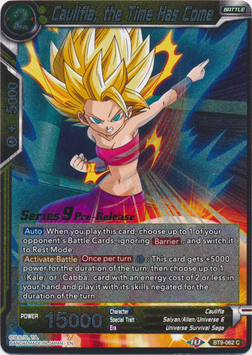 Caulifla, the Time Has Come (BT9-062) [Universal Onslaught Prerelease Promos] | Pegasus Games WI