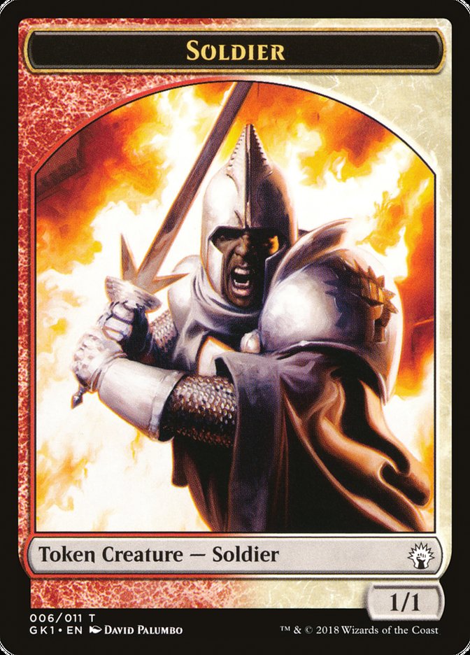 Soldier // Goblin Double-Sided Token [Guilds of Ravnica Guild Kit Tokens] | Pegasus Games WI