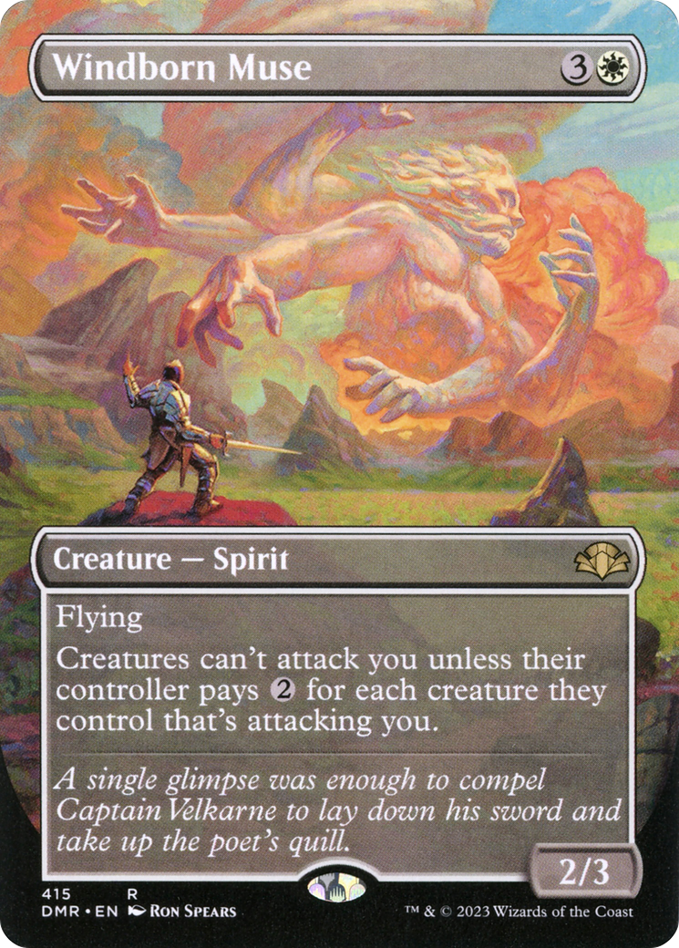 Windborn Muse (Borderless Alternate Art) [Dominaria Remastered] | Pegasus Games WI