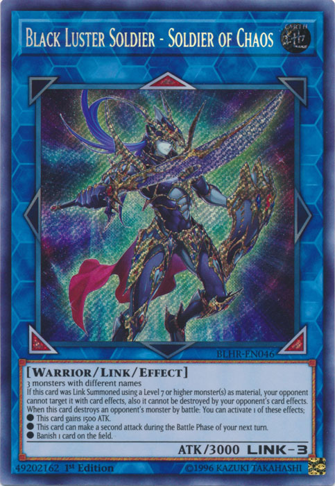 Black Luster Soldier - Soldier of Chaos [BLHR-EN046] Secret Rare | Pegasus Games WI