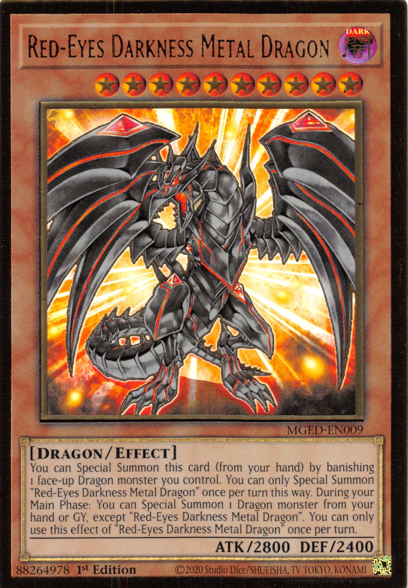 Red-Eyes Darkness Metal Dragon [MGED-EN009] Gold Rare | Pegasus Games WI