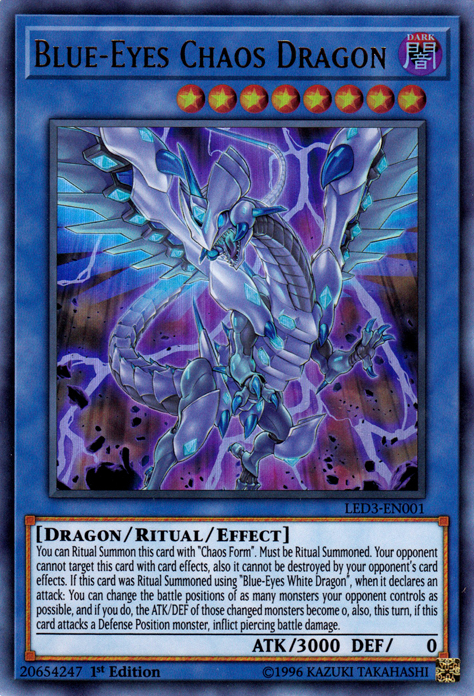 Blue-Eyes Chaos Dragon [LED3-EN001] Ultra Rare | Pegasus Games WI