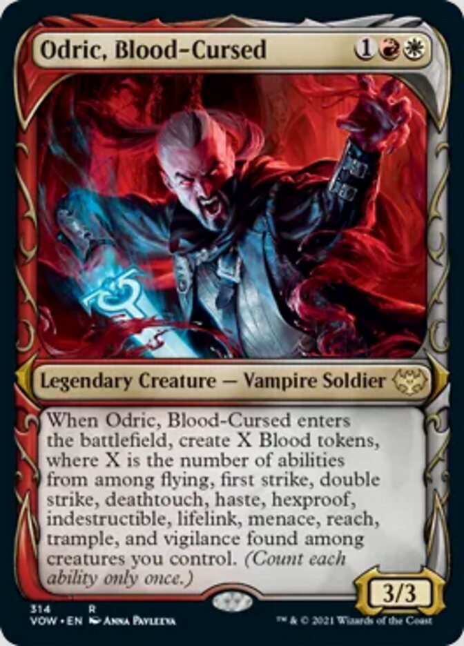 Odric, Blood-Cursed (Showcase Fang Frame) [Innistrad: Crimson Vow] | Pegasus Games WI