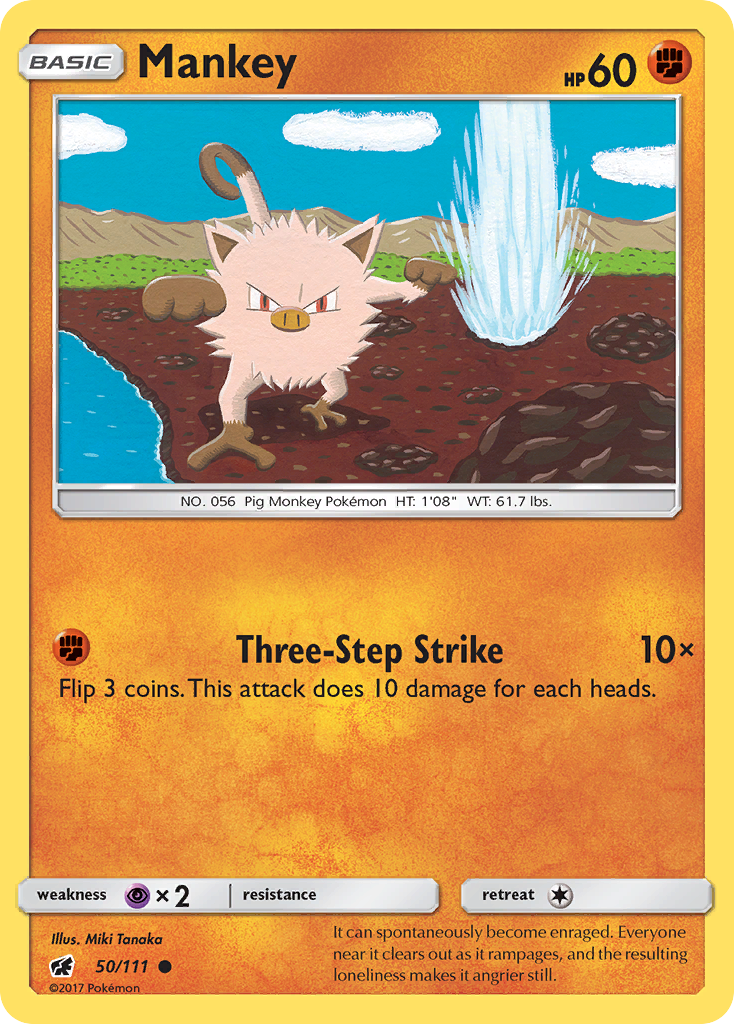 Mankey (50/111) [Sun & Moon: Crimson Invasion] | Pegasus Games WI