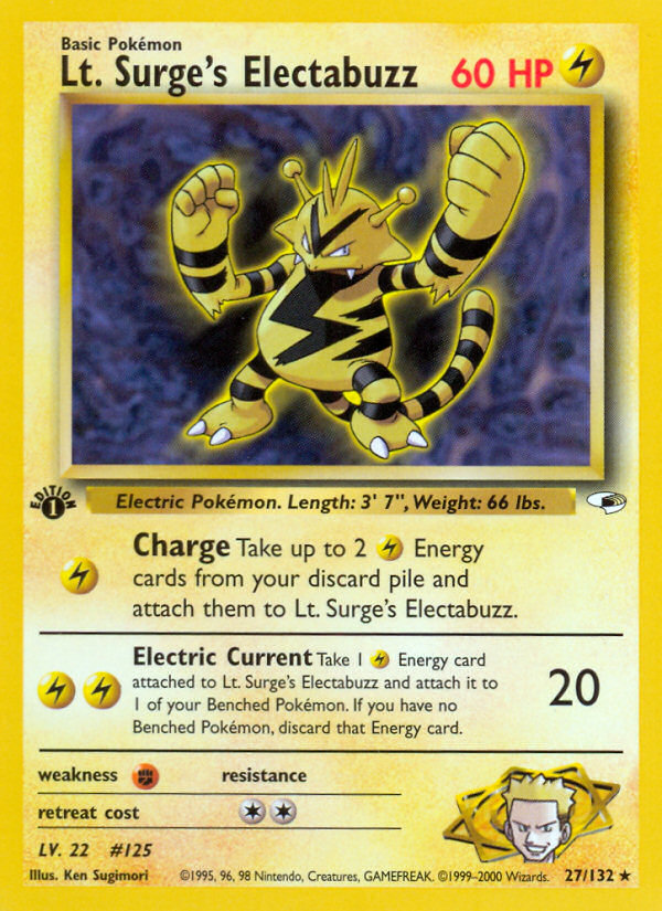 Lt. Surge's Electabuzz (27/132) [Gym Heroes 1st Edition] | Pegasus Games WI