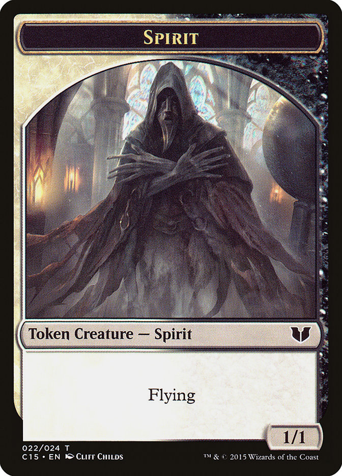 Zombie // Spirit (022) Double-Sided Token [Commander 2015 Tokens] | Pegasus Games WI