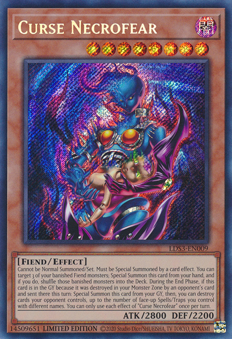 Curse Necrofear [LDS3-EN009] Secret Rare | Pegasus Games WI