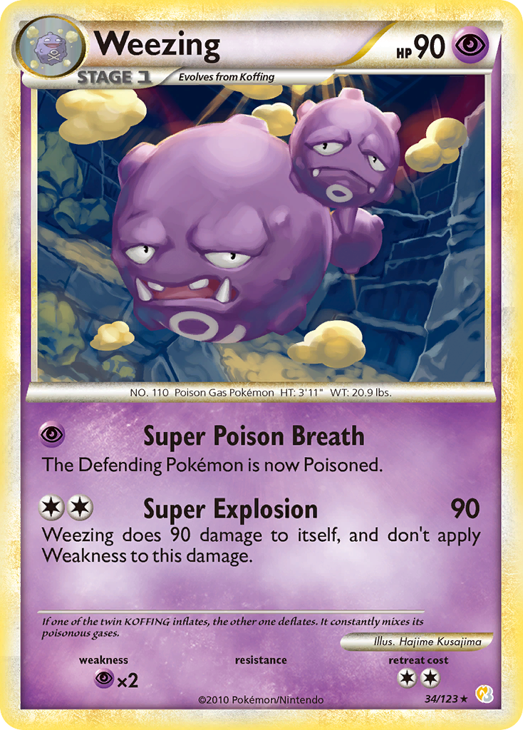 Weezing (34/123) [HeartGold & SoulSilver: Base Set] | Pegasus Games WI