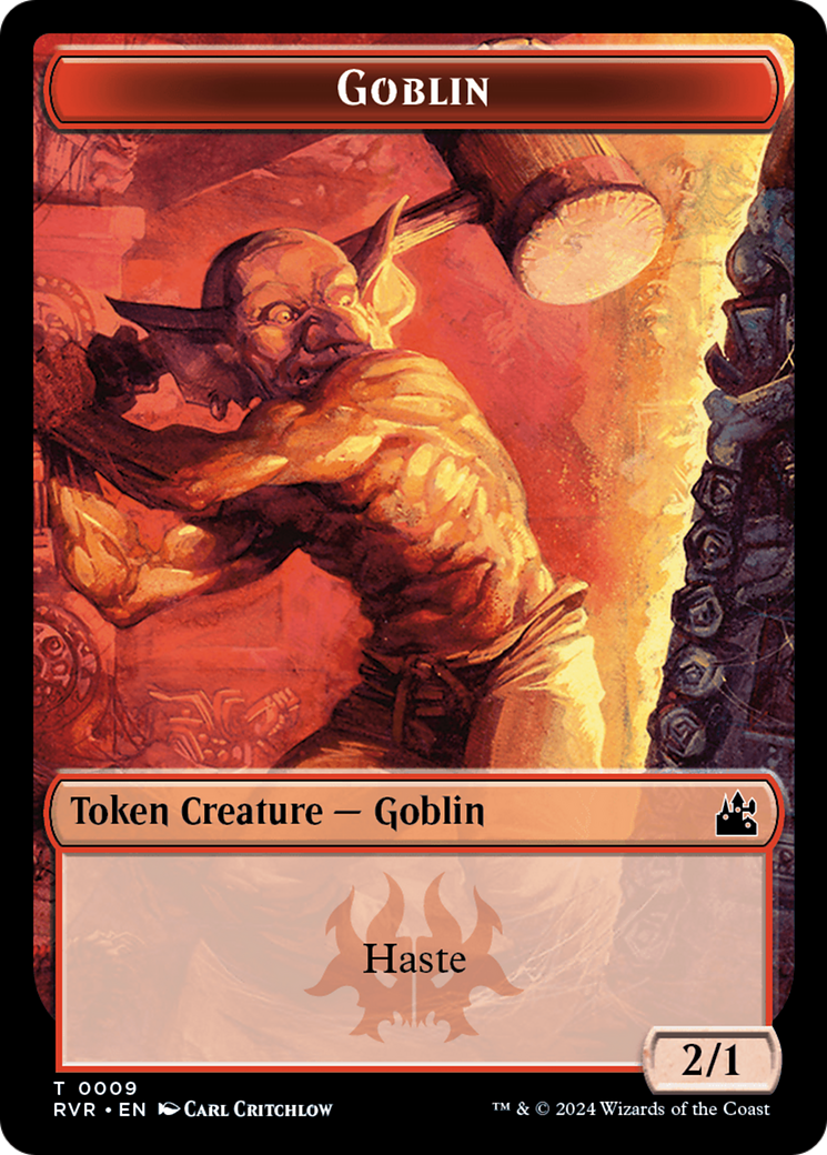 Elf Knight // Goblin (0009) Double-Sided Token [Ravnica Remastered Tokens] | Pegasus Games WI