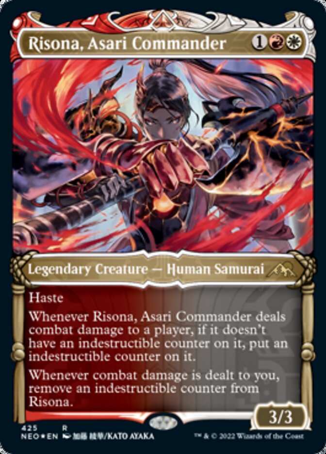 Risona, Asari Commander (Showcase) (Foil Etched) [Kamigawa: Neon Dynasty] | Pegasus Games WI
