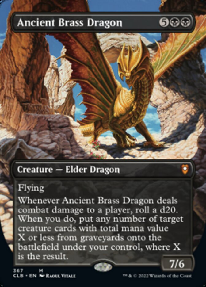 Ancient Brass Dragon (Borderless Alternate Art) [Commander Legends: Battle for Baldur's Gate] | Pegasus Games WI