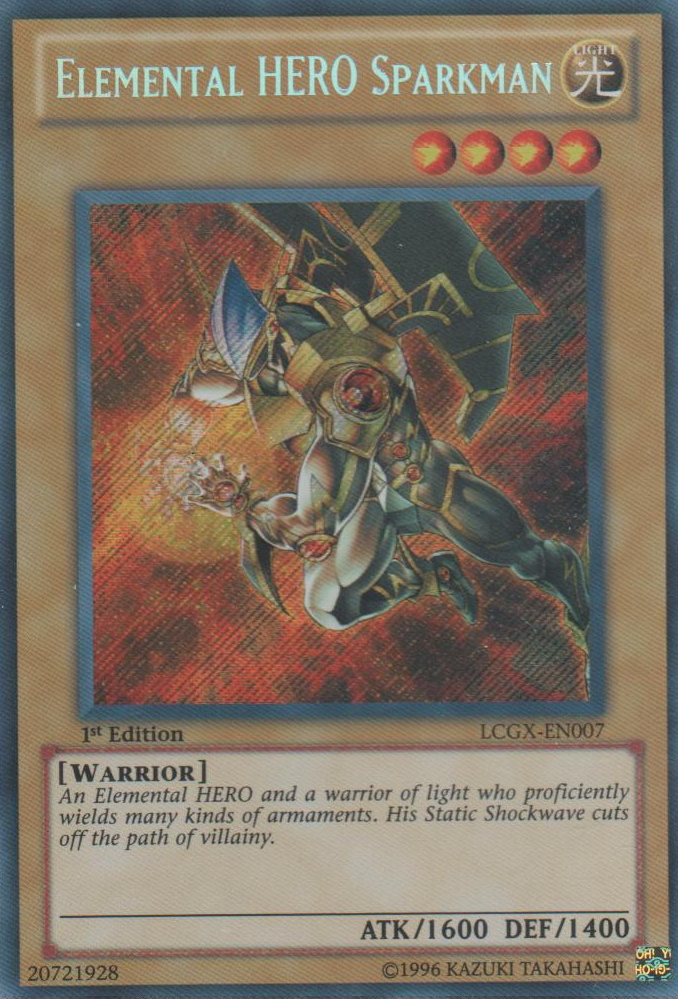 Elemental HERO Sparkman (Alternate Art) [LCGX-EN007] Secret Rare | Pegasus Games WI