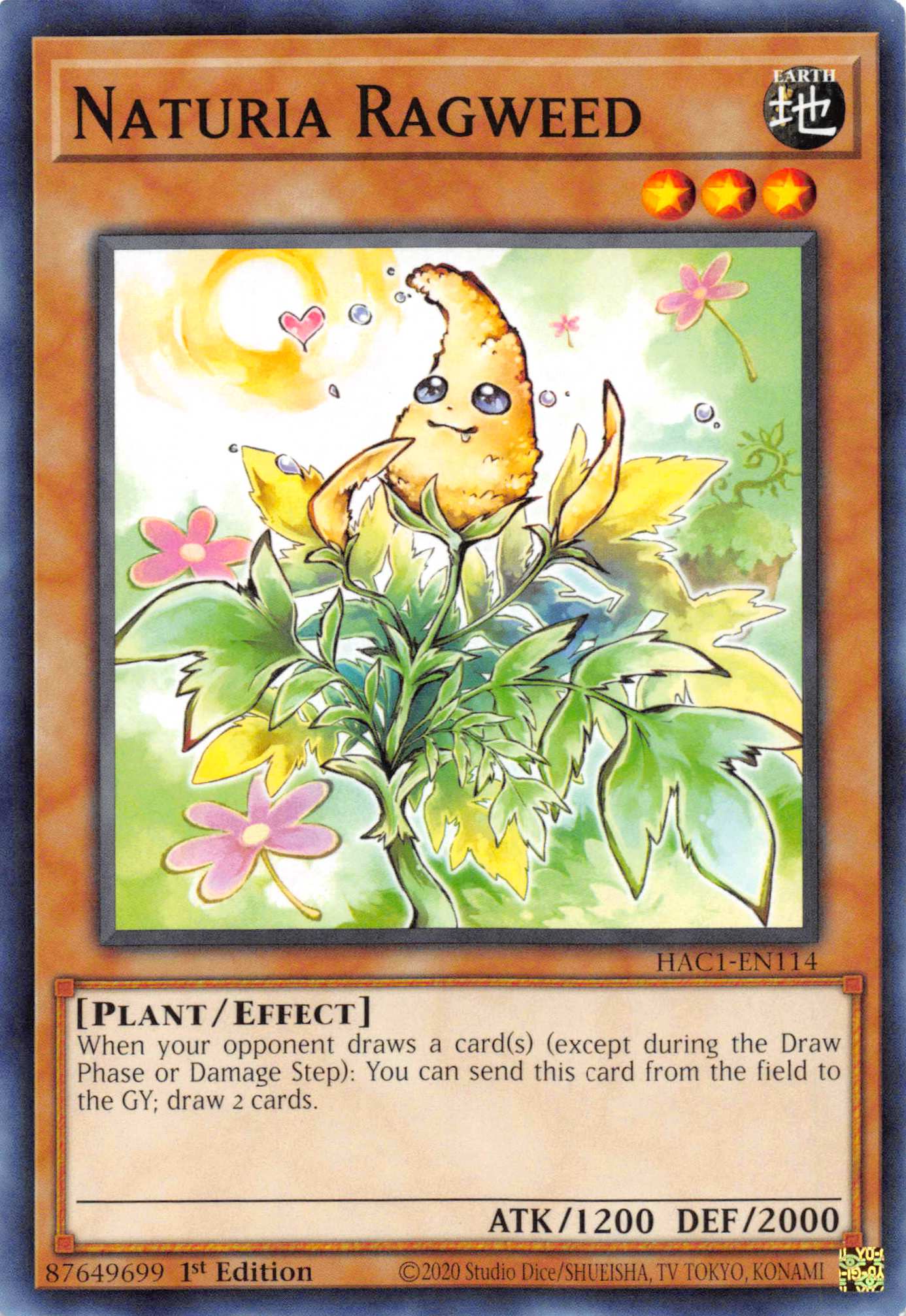 Naturia Ragweed (Duel Terminal) [HAC1-EN114] Parallel Rare | Pegasus Games WI