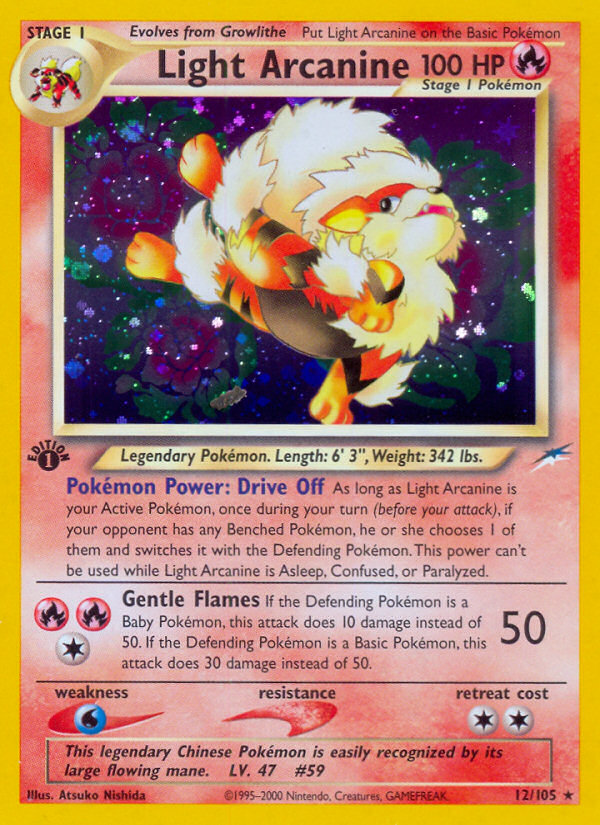 Light Arcanine (12/105) [Neo Destiny 1st Edition] | Pegasus Games WI