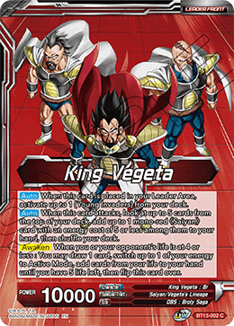 King Vegeta // King Vegeta, Head of the Saiyan Rebellion (Common) [BT13-002] | Pegasus Games WI
