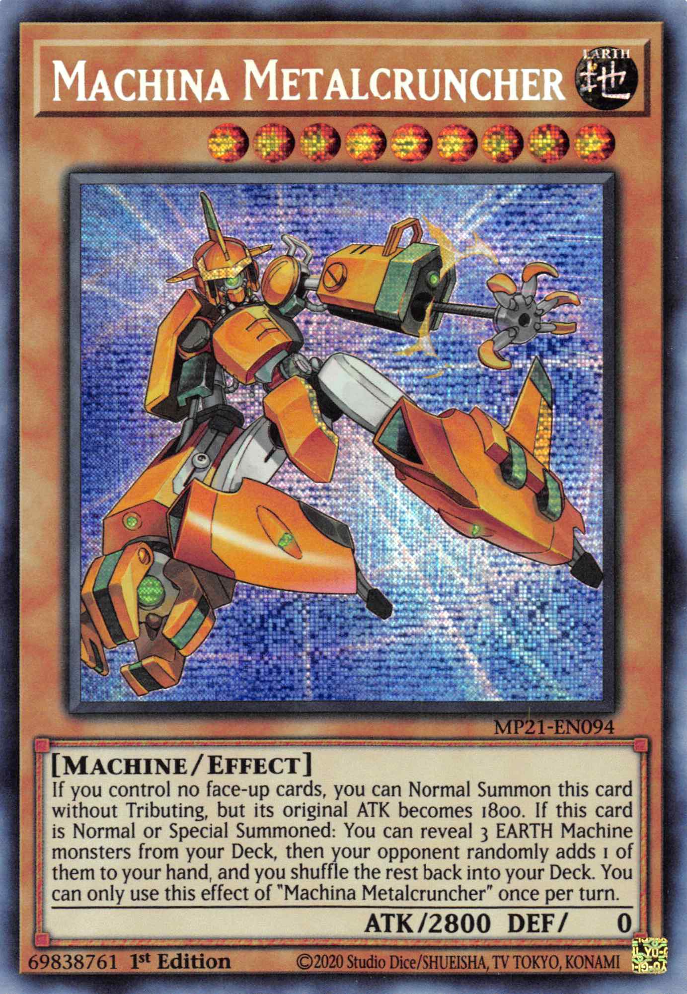 Machina Metalcruncher [MP21-EN094] Prismatic Secret Rare | Pegasus Games WI