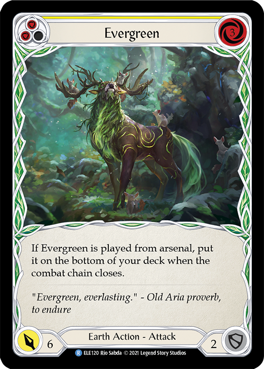 Evergreen (Yellow) [ELE120] (Tales of Aria)  1st Edition Rainbow Foil | Pegasus Games WI