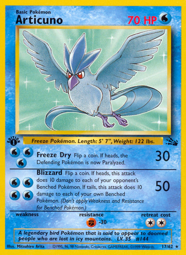 Articuno (17/62) [Fossil 1st Edition] | Pegasus Games WI