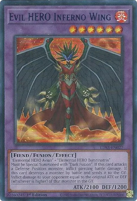 Evil HERO Inferno Wing (Blue) [LDS3-EN027] Ultra Rare | Pegasus Games WI