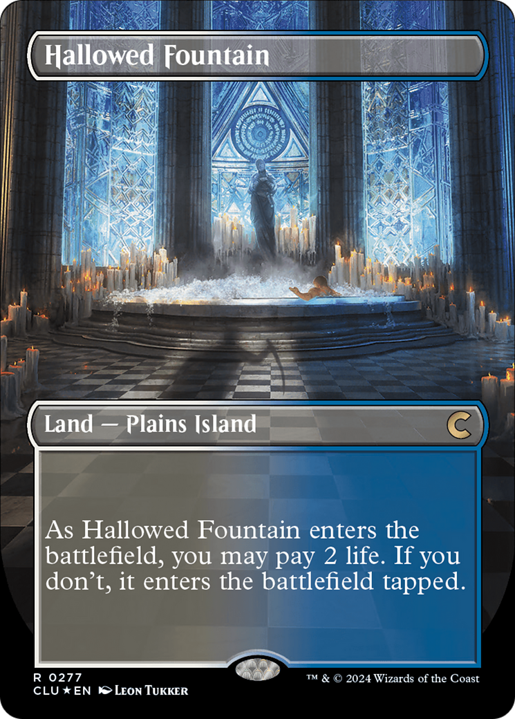 Hallowed Fountain (Borderless) [Ravnica: Clue Edition] | Pegasus Games WI