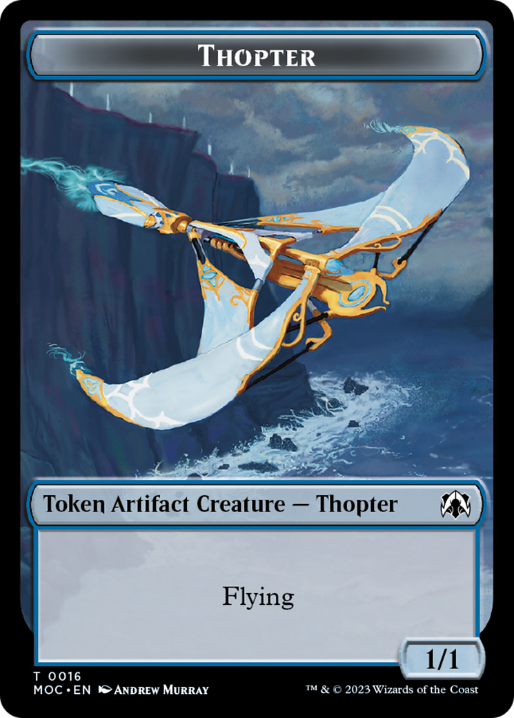 Thopter // Gold Double-Sided Token [March of the Machine Commander Tokens] | Pegasus Games WI