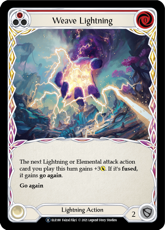 Weave Lightning (Red) [U-ELE180] Unlimited Rainbow Foil | Pegasus Games WI