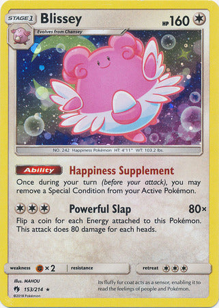 Blissey (153/214) (Cosmos Holo) [Sun & Moon: Lost Thunder] | Pegasus Games WI