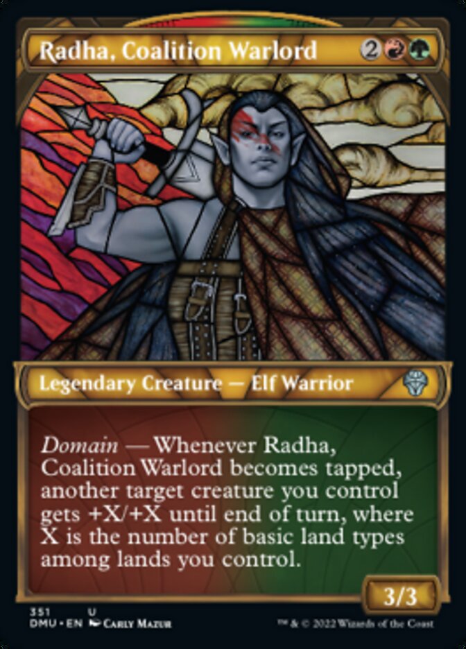 Radha, Coalition Warlord (Showcase Textured) [Dominaria United] | Pegasus Games WI