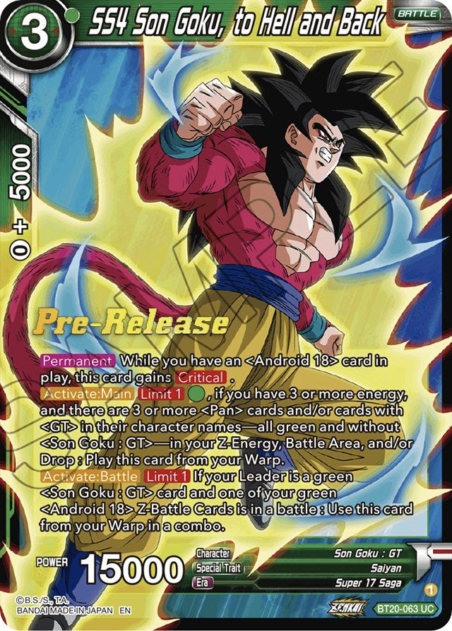 SS4 Son Goku, to Hell and Back (BT20-063) [Power Absorbed Prerelease Promos] | Pegasus Games WI