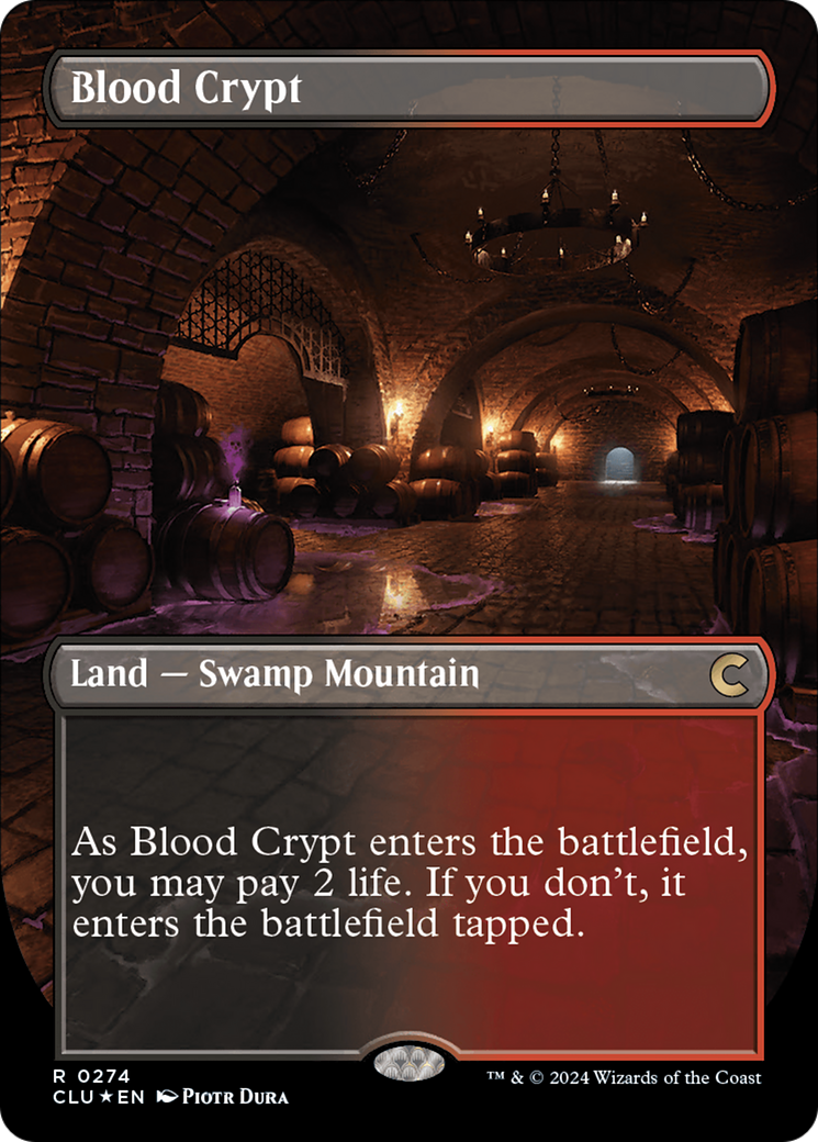 Blood Crypt (Borderless) [Ravnica: Clue Edition] | Pegasus Games WI