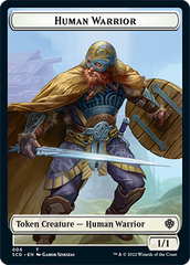 Saproling // Human Warrior Double-Sided Token [Starter Commander Decks] | Pegasus Games WI