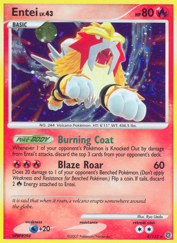 Entei (4/132) (Cracked Ice Holo) [Diamond & Pearl: Secret Wonders] | Pegasus Games WI